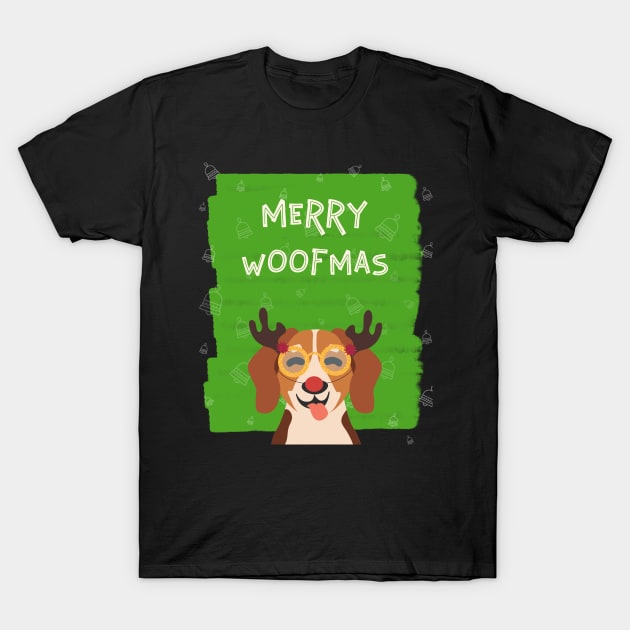 Merry Woofmas Cute Dog Christmas T-Shirt by The Studio Style